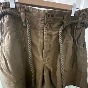 Free people brown cargo shorts with rope belt